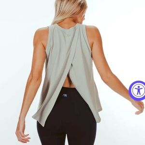 NWT Puremeso Cross-Back Tank (Stone)